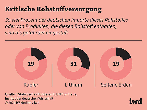 So viel Prozent der deutschen Importe dieses Rohstoffes oder von Produkuten, die diesen Rohstoff enthalten, sind als gefährdet eingestuft