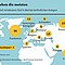 Zahl der Atomkraftwerke in Ländern mit mindestens fünf in Betrieb befindlichen Anlagen