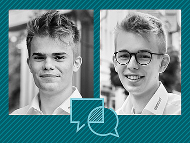  Leo Laufer und Niklas Krupka haben im Rahmen des IW JUNIOR Programms die Schülerfirma townaround gegründet