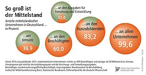 Anteile mittelständischer Unternehmen in Deutschland.