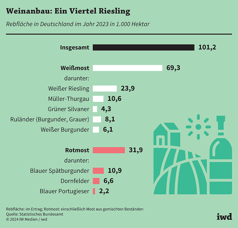 Rebläche in Deutschland im Jahr 2023 in 1.000 Hektar