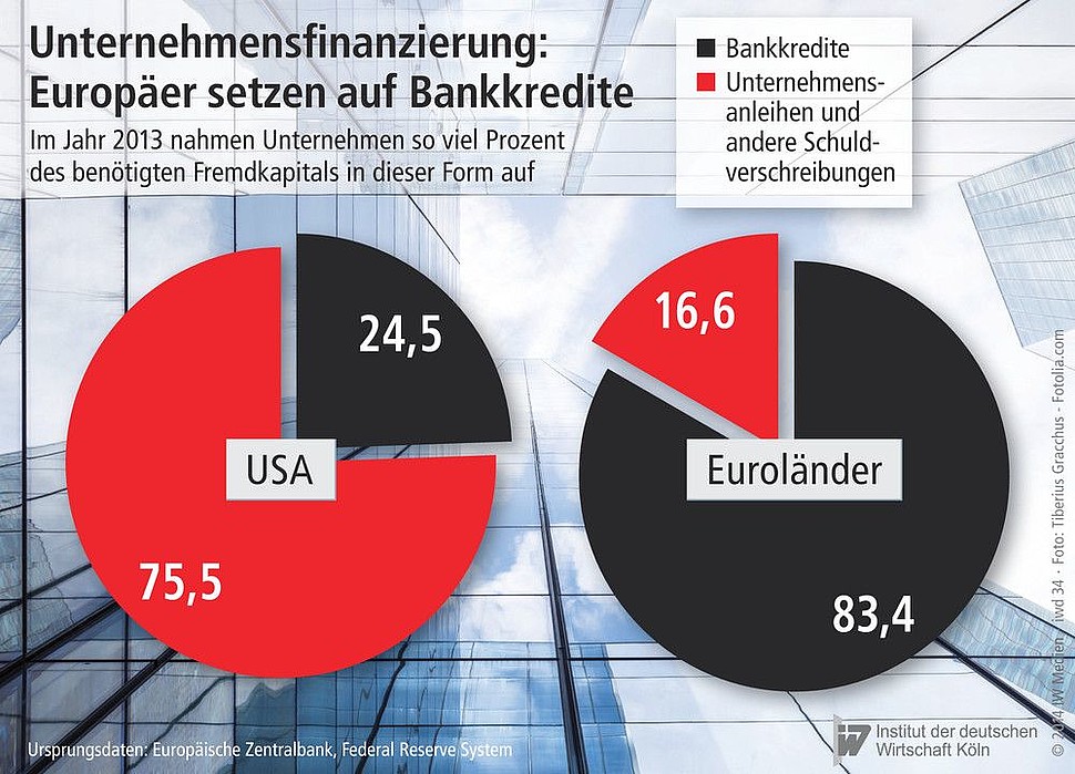 Finanzierungsstrukur in der USA un den Euroländern im Vergleich
